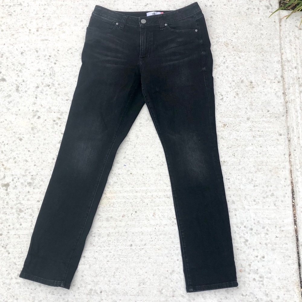 Cabi Black High Rise Straight Jean
